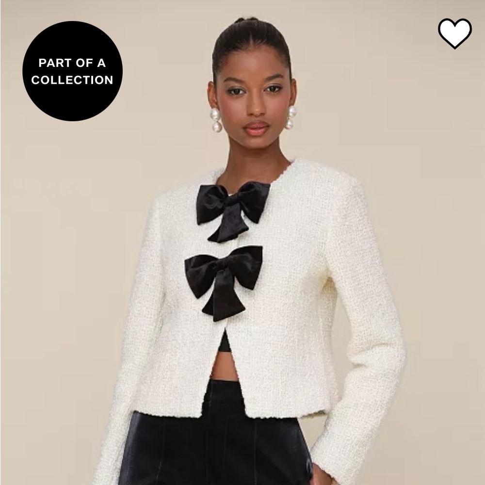 Avec Les Filles Women's Cropped Bow-Front Jacket